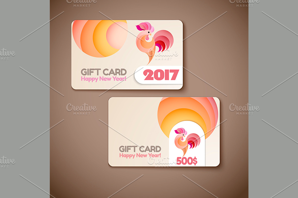 Year of rooster design for banner, a Business Card Template by Valenty