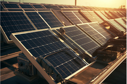Expansive Solar panels field, an Industrial Photo by Ylivdesign
