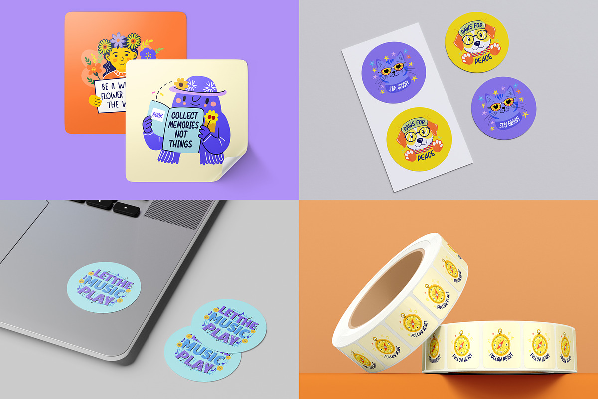Hippie Stickers, an Emoji Icon by Brickclay (Photo 4 of 9)