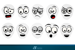 Cartoon Faces Comics AD Vectors