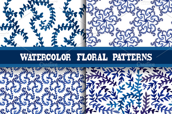 Watercolor Floral Patterns preview 6