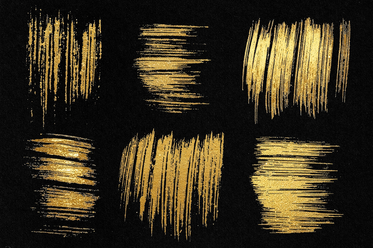 70 Golden Brush Stroke Elements, an Object Graphic by smishura (Photo 6 of 7)