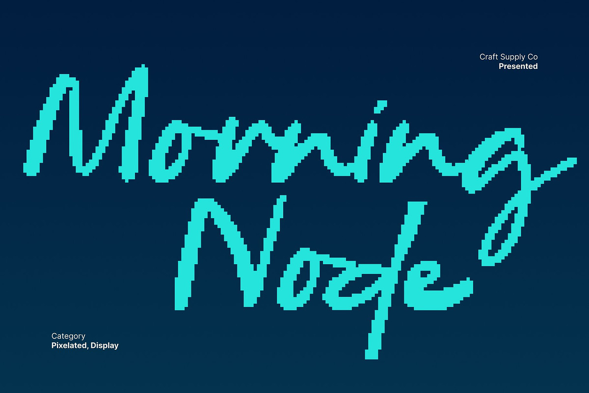CS Sandra Pixel, a Script Font by Craft Supply Co. (Photo 2 of 8)