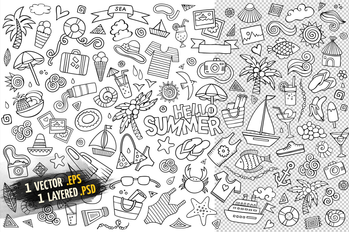 Summer Beach Objects Set, an Object Graphic by BALABOLKA (Photo 3 of 4)