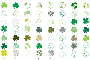 Set Of 56 Grunge Clover Leaf