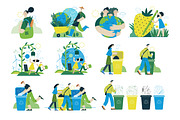 Ecology flat vector illustrations, a Templates & Theme by Grivina's shop (Thumbnail 3 of 31)