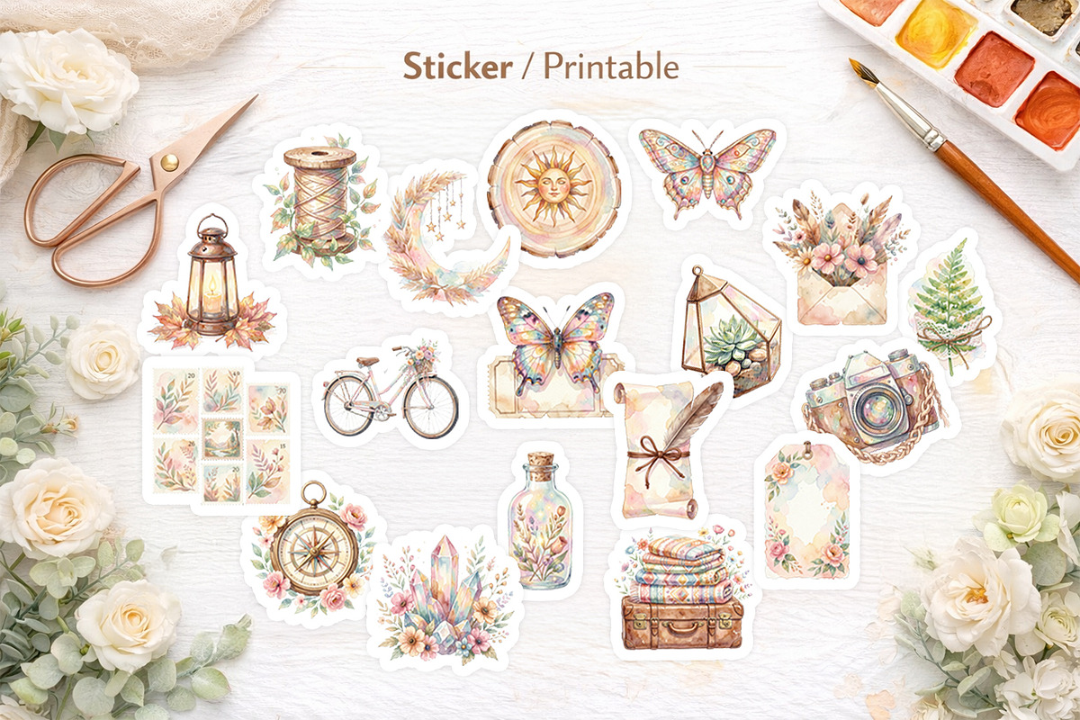 Boho Junk Journal Sublimation, an Illustration by Artnoy (Photo 6 of 8)