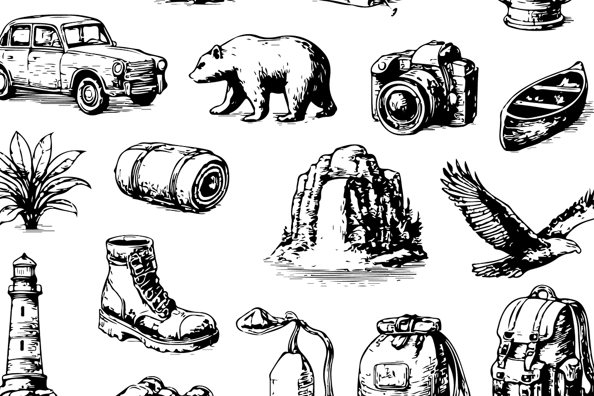 Outdoor Adventure Gear Set, an Object Graphic by RT Studio (Photo 3 of 4)
