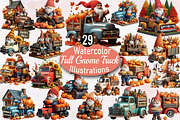 Fall Gnome Truck Sublimation Clipart, an Illustration by SVGArt (Thumbnail 1 of 8)