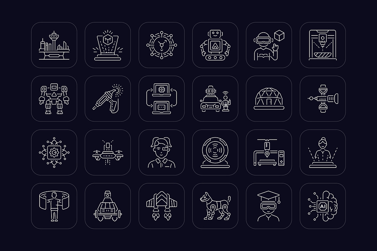 Futuristic Icon Art Set, an Outline Icon by Prosymbols (Photo 6 of 7)