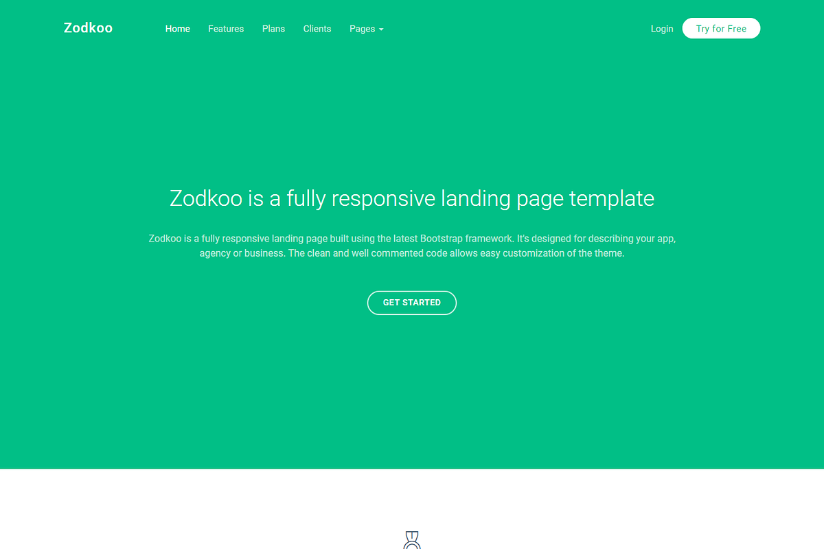 Zodkoo - Multipurpose Landing Page, a Bootstrap Template by Coderthemes (Photo 3 of 5)