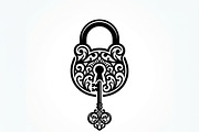 60 Ornate Key and Lock Silhouette, a Technology Illustration by Amazin_art (Thumbnail 12 of 21)