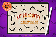 17 Bat Halloween Stamp Brushes, a Brush Add-On by vectstudio (Thumbnail 1 of 10)