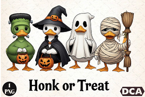 Halloween Goose Hong Trick or Treat, an Illustration by DreamCafeArt