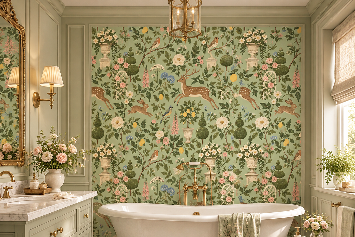 Enchanted Garden Seamless Wallpaper, a Wallpaper Graphic by by creative paper (Photo 13 of 15)