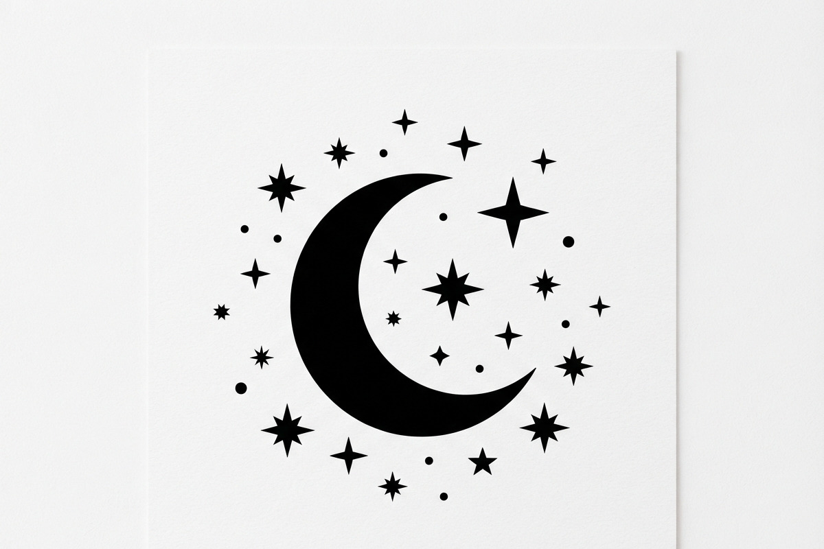 50 Crescent Moon with Stars, an Empty State Illustration by Amazin_art (Photo 26 of 47)