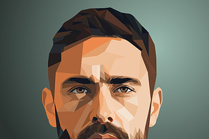 Handsome Man Low-Poly Portrait, a Person Illustration by Sybillla