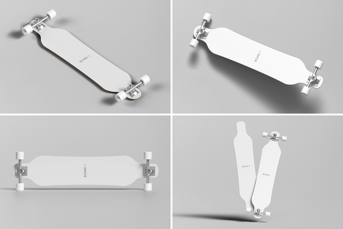 Longboard Mockup, a Merchandise Mockup by BLISS DESIGN (Photo 2 of 4)
