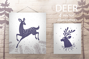 silhouette Deer stylized