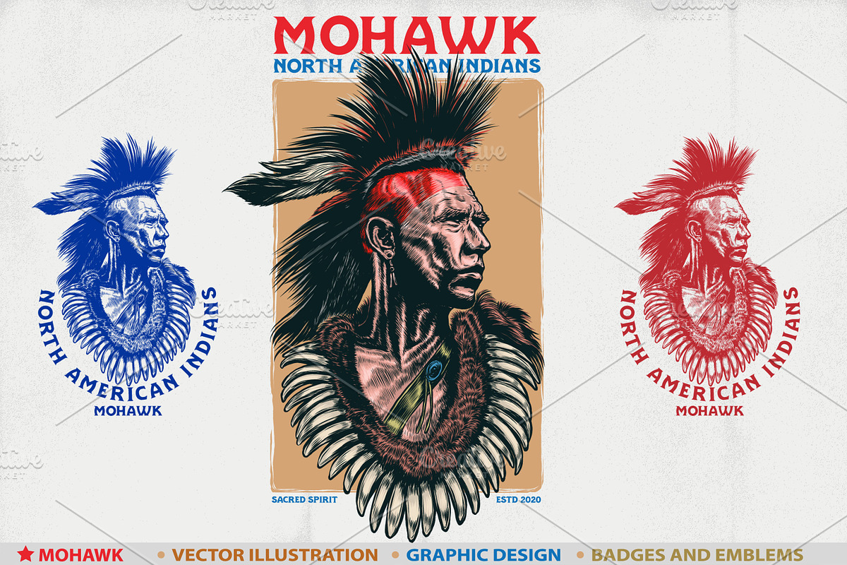 MOHAWK - Vector illustration, an Illustration by Artistic & Unique