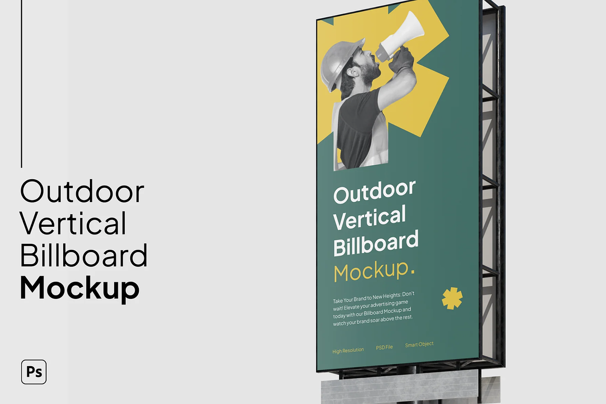 Outdoor Billboard Mockup, an Advertising Mockup by graphicsauce (Photo 1 of 4)