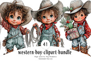 western-boy-clipart-bundle, a Seasonal Illustration by CreationArt (Thumbnail 1 of 7)