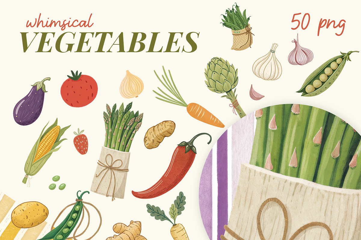 Whimsical Vegetables kit, an Object Graphic by Polli Deeva (Photo 3 of 15)