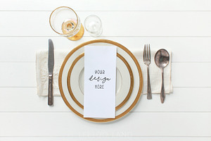 Gold Program/Menu Stationery Mockup