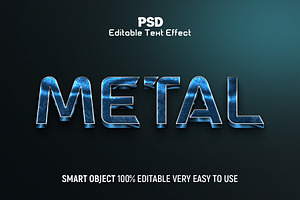 Metal 3D Editable Text Effect Style