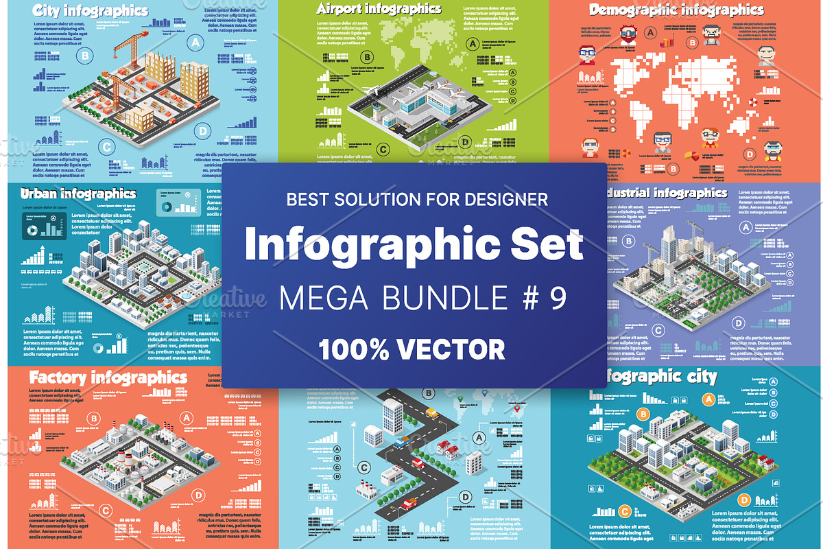 Isometric set infographics concept, an Object Illustration by AlexZeL