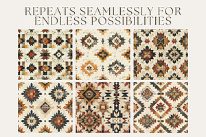 8 Southwest Spirit Seamless Patterns