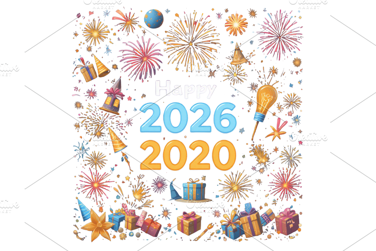 Happy New Year 2026 Celebration, a Seasonal Illustration by Creative design (Photo 7 of 7)