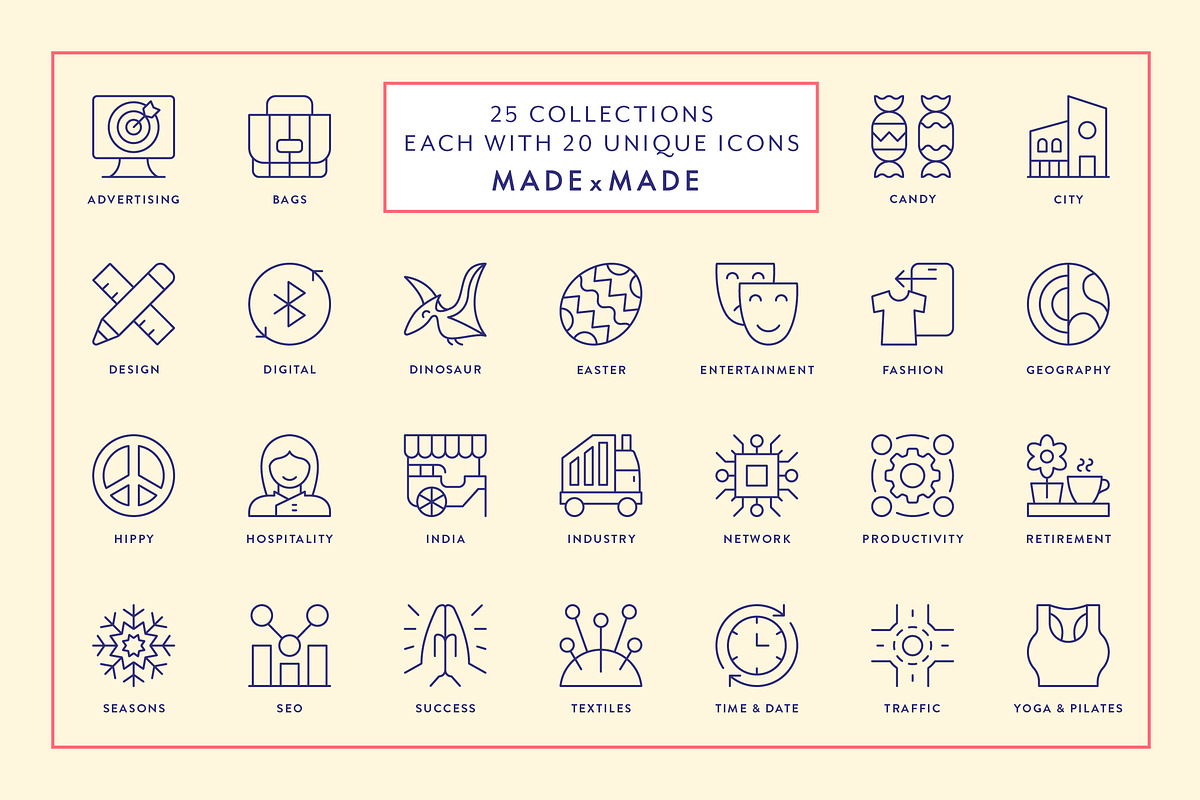 Mega Bundle Vol 7 Line Icons, an Outline Icon by Made by Made