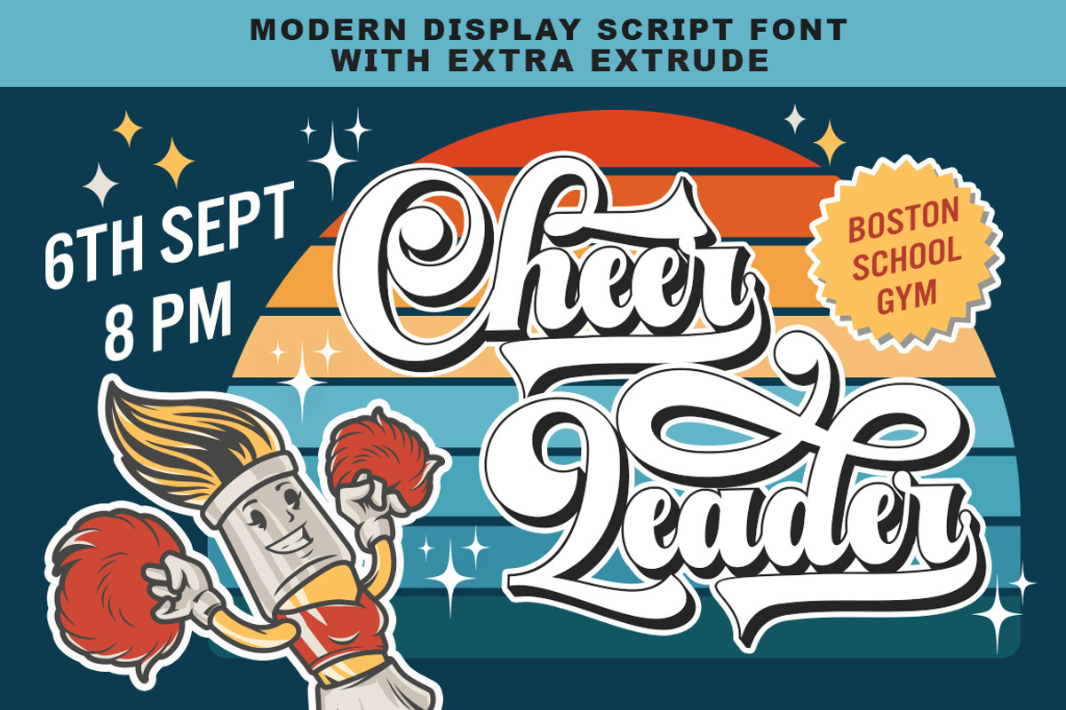 Malistia - Retro Font & Extrude., a Script Font by IM Studio (Photo 4 of 7)