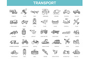 Transport, Vehicle icons, an Outline Icon by Tettygreen (Thumbnail 1 of 2)