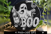 Drunk Ghost BOO Wine Bottle Signage, a Background Graphic by LaseredNinja (Thumbnail 3 of 7)