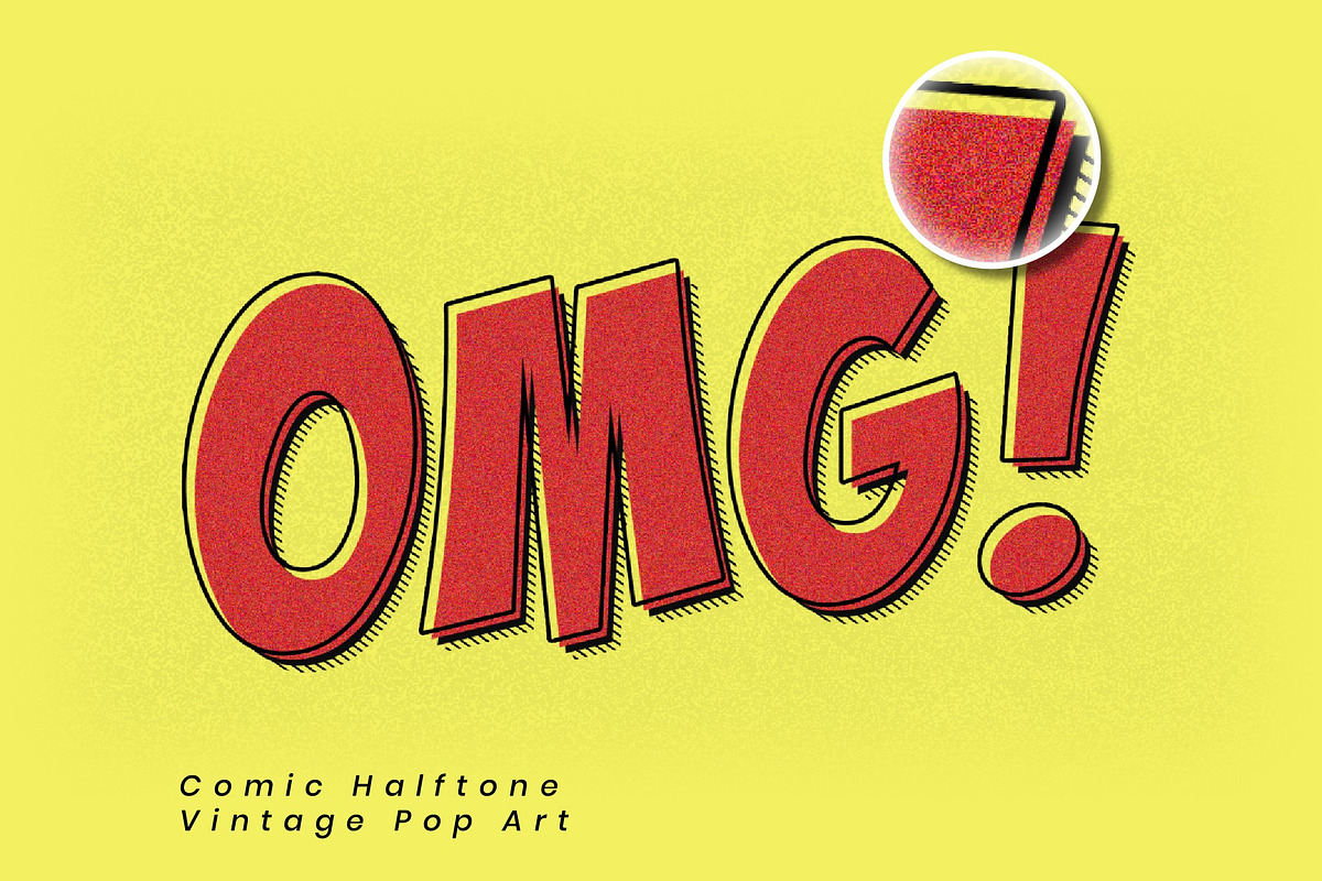 Comic Vintage Pop Art Text Effect, a Layer Style Add-On by studiogstock (Photo 1 of 2)