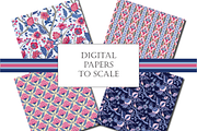 Indian Floral Patterns Shalimar Pink, a Pattern Graphic by RachelStudio (Thumbnail 7 of 10)