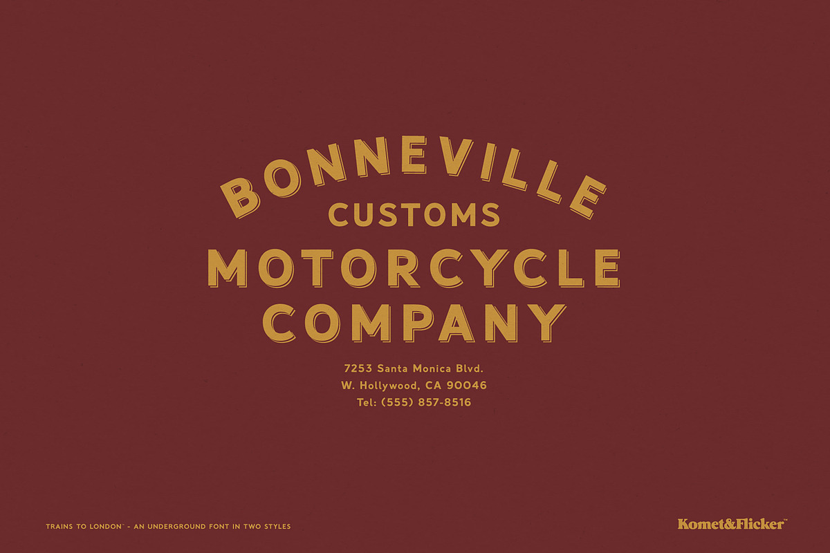 Trains to London, a Sans Serif Font by Komet & Flicker (Photo 2 of 12)