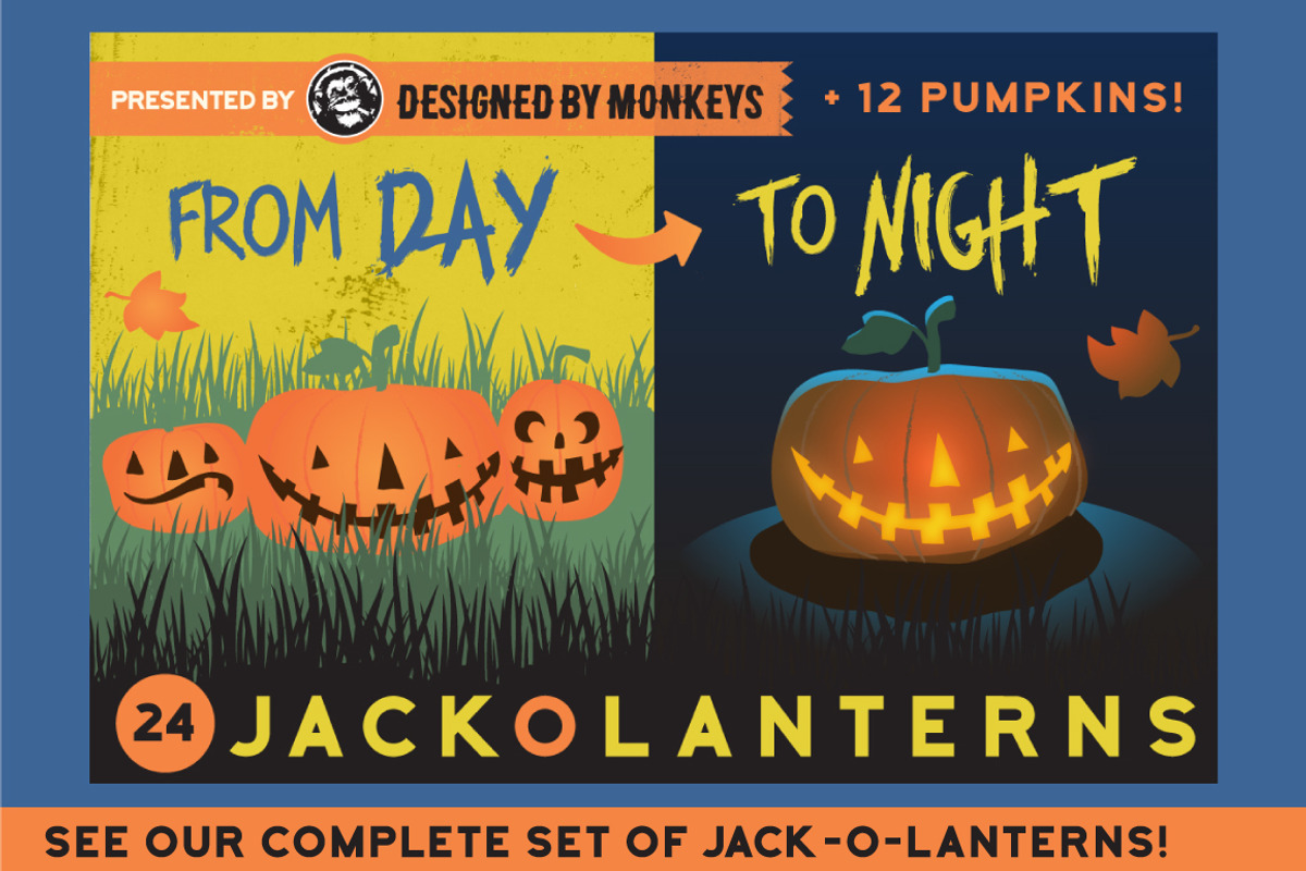 Glowing Jack-O-Lantern Vector Art, an Illustration by Designed by Monkeys (Photo 2 of 4)