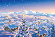 Festive Christmas landscape, a Decorative Illustration by Countryside life (Thumbnail 9 of 10)