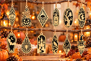 Halloween Ornaments Laser Cut SVG, an Object Graphic by DreamCafeArt (Thumbnail 2 of 12)
