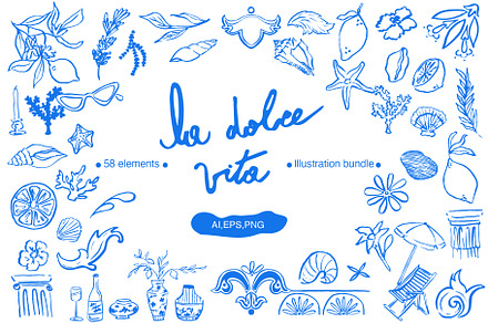 La dolce vita illustrations, an Object Graphic by MayBay Studio