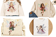 Magical Christmas Fairy Clipart PNG, a Seasonal Illustration by Ink Gallery (Thumbnail 13 of 13)
