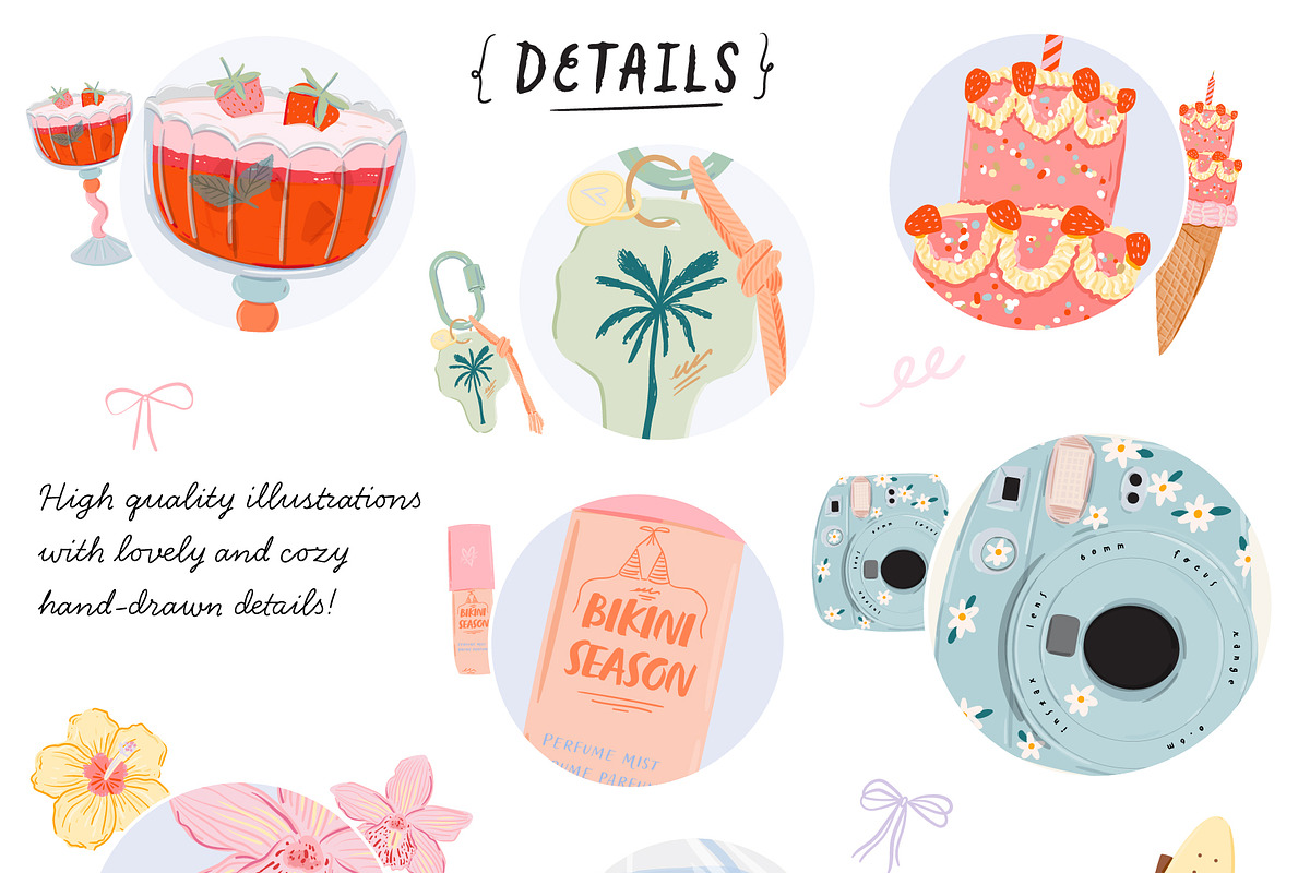 Trendy Summer Girl Clipart & Quotes, a Seasonal Illustration by Ruslana Lubenets (Photo 5 of 16)