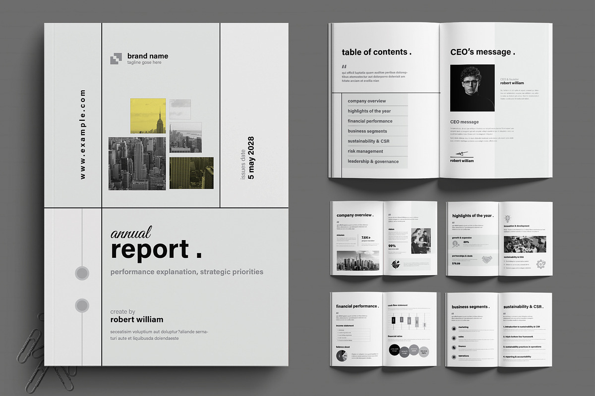 Modern Annual Report Template, a Brochure Template by MightyDesign (Photo 1 of 6)
