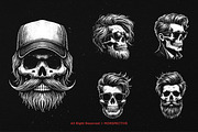 10 Bundle Dark Art Hipster Skull, an Illustration by Morspective (Thumbnail 3 of 7)