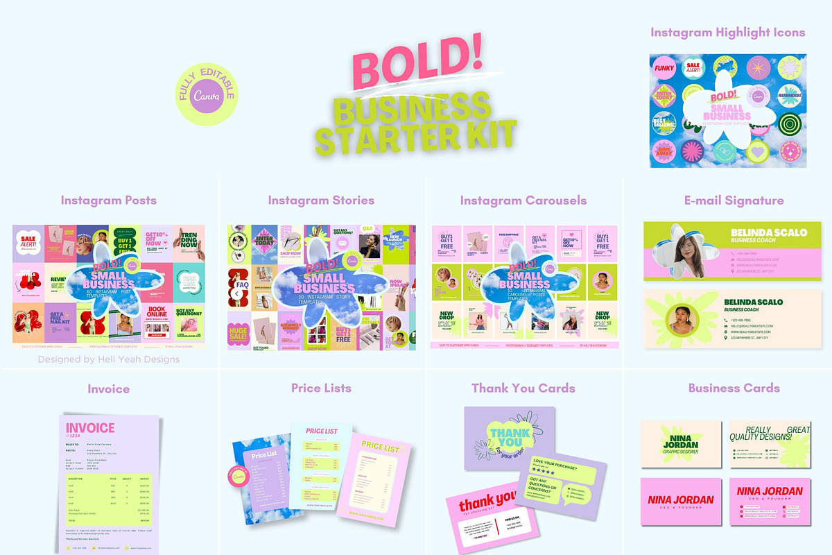 Bold Business Branding Starter Kit, a Branding & Logo Template by Hell Yeah Designs (Photo 7 of 17)