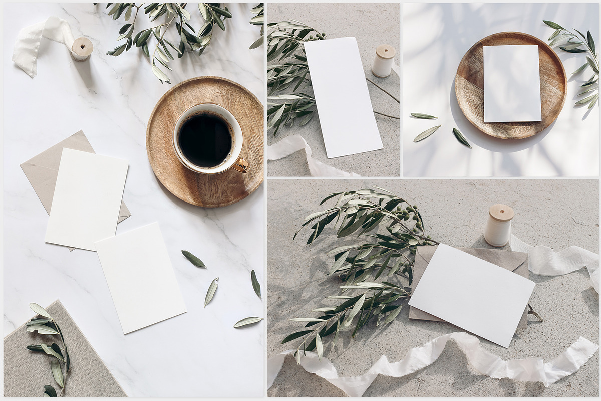 Silver Olive wedding mockups, a Print Template by Tabita's shop (Photo 5 of 11)