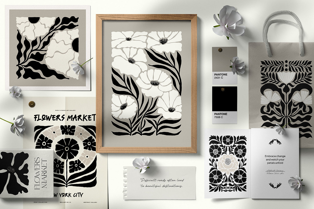Dark Flowers | Wall Art Creator, an Object Graphic by Leleka.Store (Photo 2 of 15)